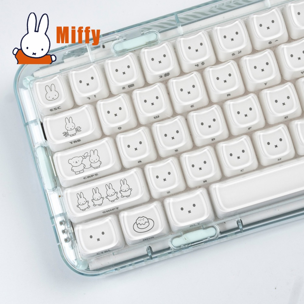 Gaming Keyboard Non Mechanical - Kawaii Miffy Keycaps Sevimli Tavşan Anahtar
