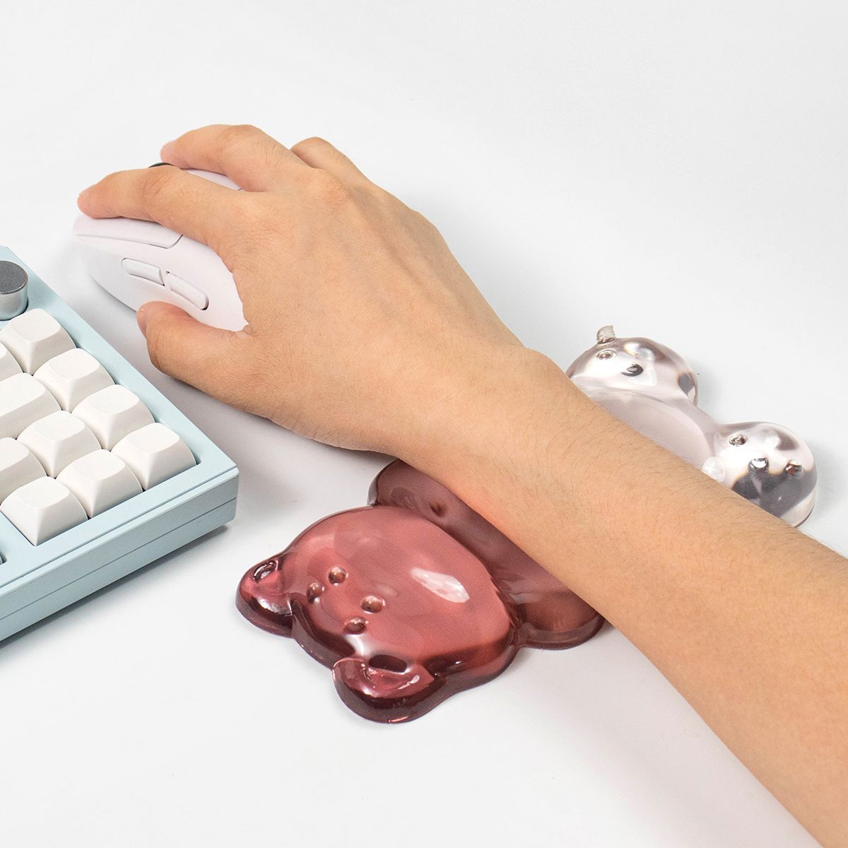 Gaming Keyboard Number Pad - Sevimli Ayı Şeklinde Bilek Desteği Şeffaf
