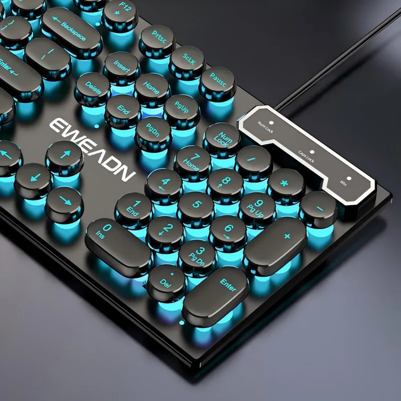 Gaming Keyboard Wireless - Retro Punk Mekanik Hissiyatlı Klavye Mouse
