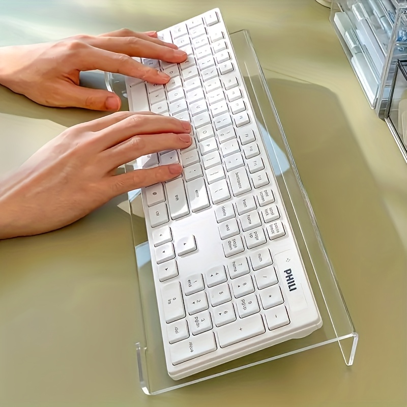 Gaming Keyboard Ergonomic - Akrilik klavye standı, şeffaf masaüstü düzenleyici,
