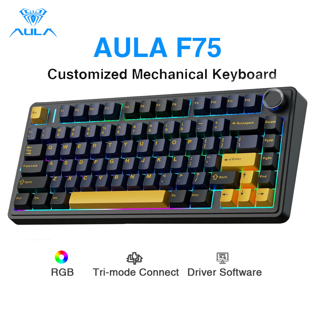 Gaming Keyboard Number Pad - Aula F75 Mekanik Klavye, Tamamen Çalışırken