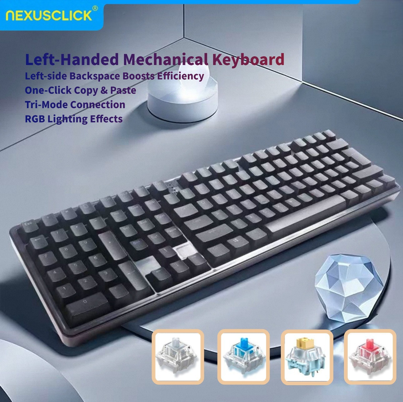 Gaming Keyboard Number Pad - NexusClick Ergonomik Sol El Kullanımlı Mekanik